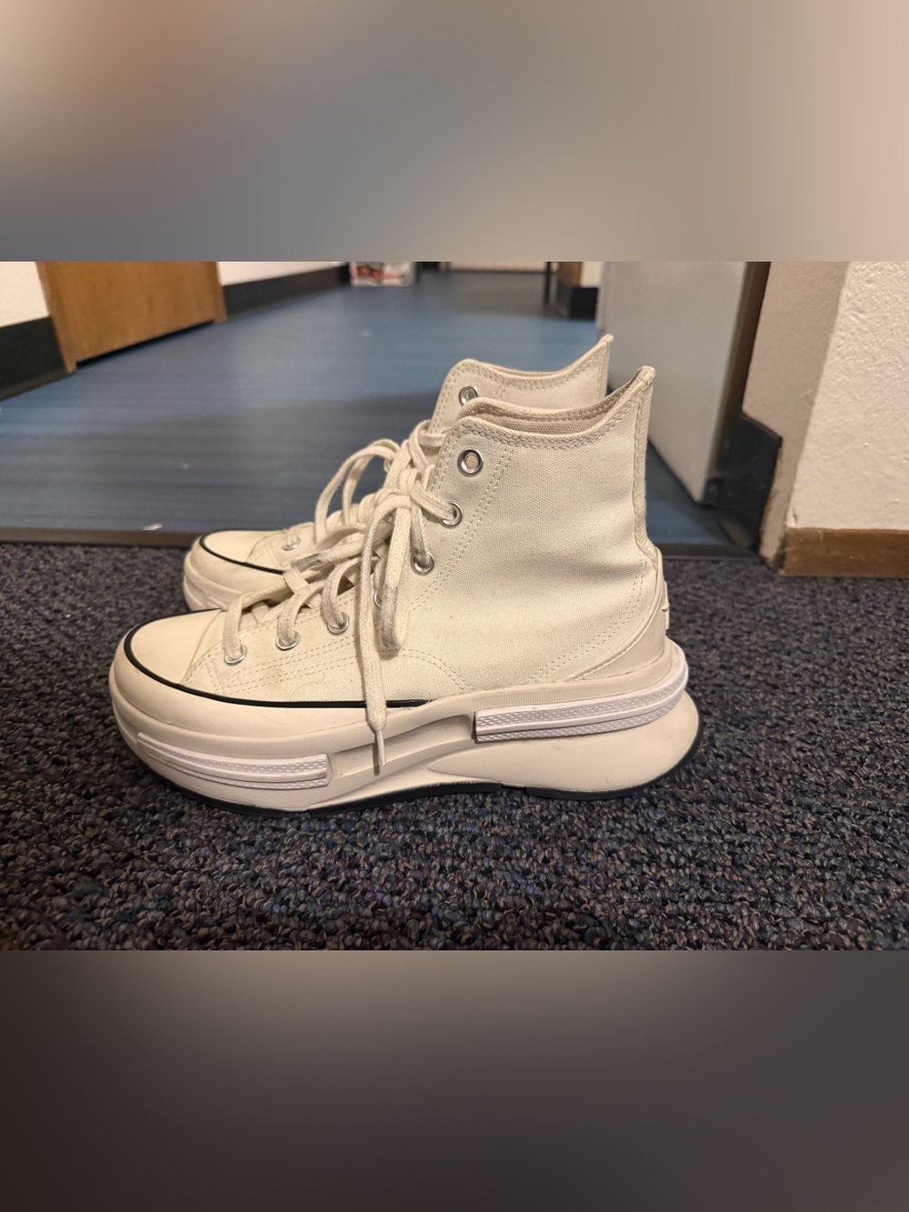 Converse Cream High-Top Platform Sneakers